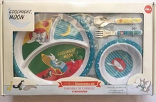 Goodnight Moon 4 Piece Child Melamine Dinnerware Set - Plate, Bowl, Fork & Spoon