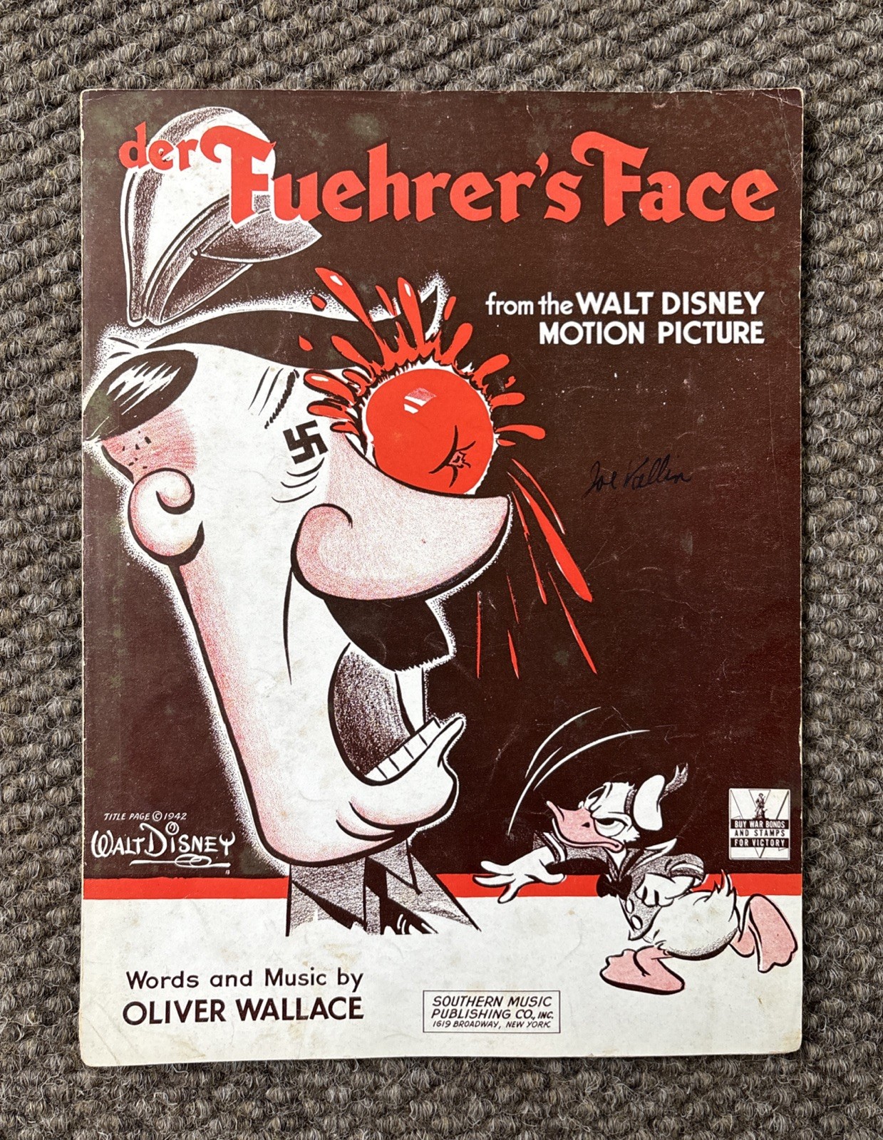 Vintage 1942 WWII Donald Duck~Walt Disney~Hitler~Nutziland~Der Fuehrer’s Face