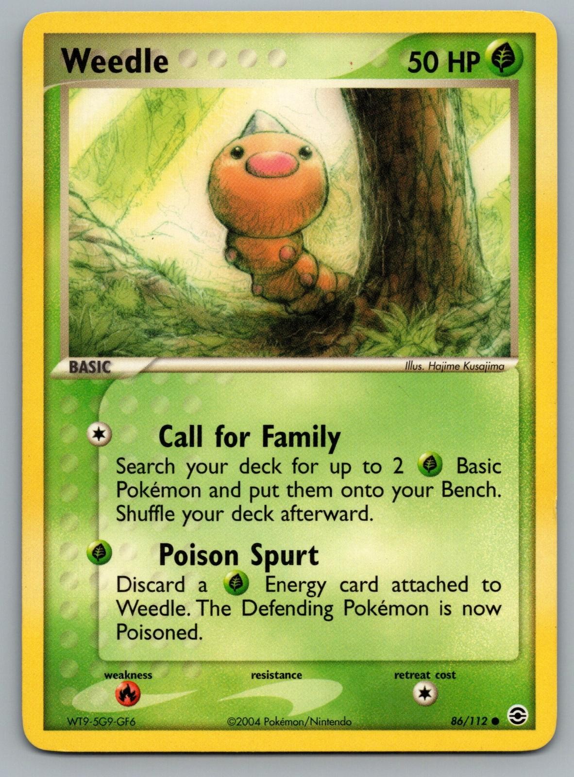 Weedle 86/112 Common FireRed & LeafGreen Pokemon Lightly Played
