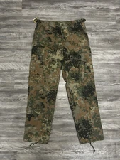 Mil-Tec Cargo Pants Mens Large Urban Camo Button Fly Adjustable Waist Tactical