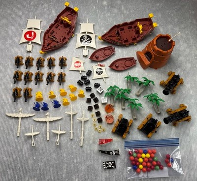 WEAPONS & WARRIORS Pirate Battle Replacement PARTS LOT Ship Sail Cannon balls &&