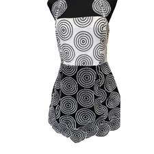 Elliatt Black White Circle Embroidered Halter Mini Dress E2092527 Size S