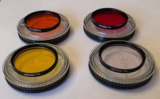 Lot of 4 Minolta CLE 40.5mm AC Filters Y52, O56, R60 and 1B (Skylight) In Cases