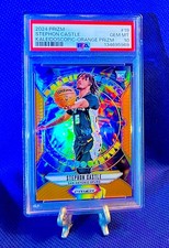 STEPHON CASTLE 2024-25 Panini Prizm ORANGE KALEIDOSCOPIC PRIZM #/49 #19 PSA 10