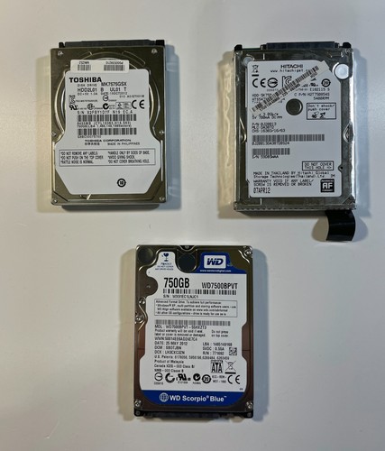 750 GB SATA 2,5" Festplatten - verschiedene Marken vollständig getestet