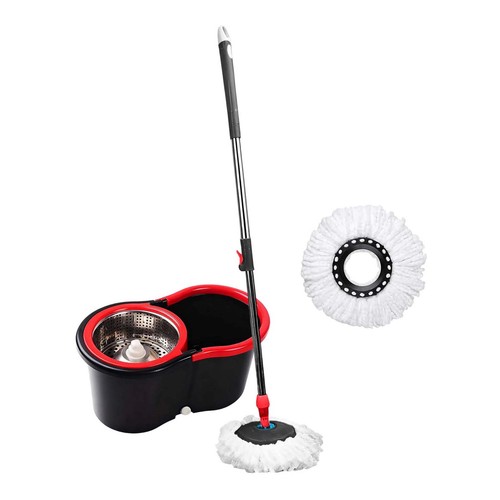 Spin Mop, Scopa e Secchio Facile da Pulire, Set di Scopa e Secchio Spin 360° - Foto 15 di 18