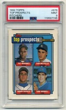 1992 Topps #676 Pat Mahomes Sr. Rookie Card RC PSA 9 Mint Minnesota Twins
