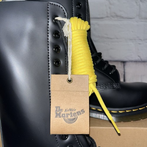 NWT Dr. Martens 1914 Smooth Black Leather Lace Up Tall Boots Size 7 - Picture 8 of 15