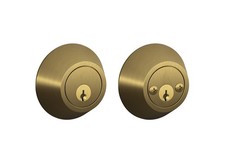 Double Cylinder Deadbolt Vis Pack Antique Brass Finish with C Keyway, Adjustable