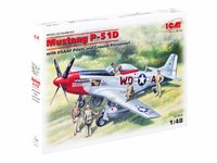 Mustang P-51D Wwii American Fighter With Usaaf Pilots And Ground Personnel - Icm