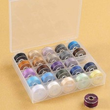 Bobbin Box 25 Slots Transparent Empty Organizer Sewing Craft Storage Plastic