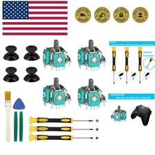 Replacement Thumbsticks for Xbox One S/X Controller, 4pcs 3D Joystick Parts A...