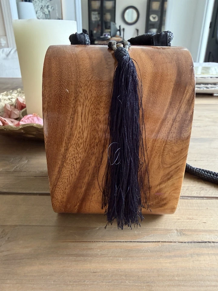 Timmy Woods Beverly Hills Wood Handbag Purse - Image 3 of 4