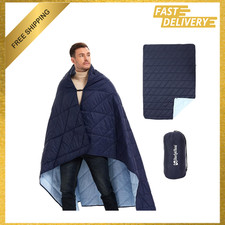 Outdoor Puffy Blanket Reversible Warm Camping Blanket Water Resistant 79x55