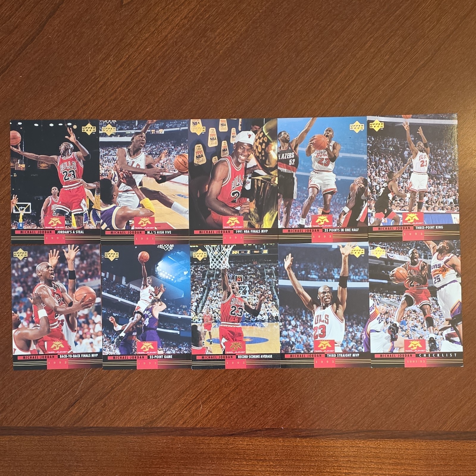 MICHAEL JORDAN 1993 UPPER DECK MR JUNE 10 CARD SET MJ1-MJ10 BULLS HOF