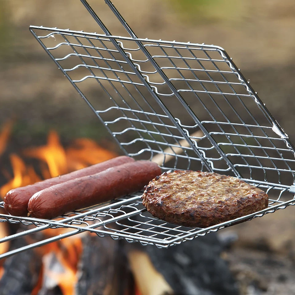 Coghlan's Grill Broiler Basket, Hinged Design & Extension Handle, Camp Grilling - Image 2 of 2