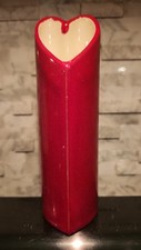 Heart Shaped Tall Red Vase BX Glass 7"