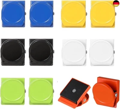 AMONENZ 12 Stück Magnete mit Klammer, 31 mm Kratzfreie Magnetische Klammern,