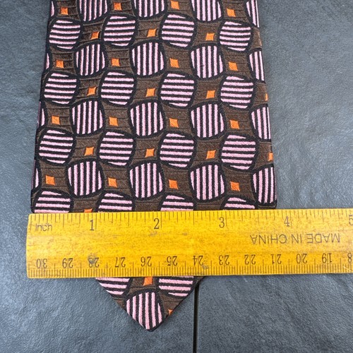 Robert Talbott Best In Class rosa braune Kreise Herrenkrawatte 100 % Seide 60 x 4 Krawatte - Bild 5 von 12