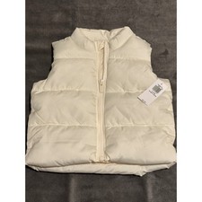Old Navy Frost-Free Puffer Vest Cream White Water-Resistant 6-12M NWT
