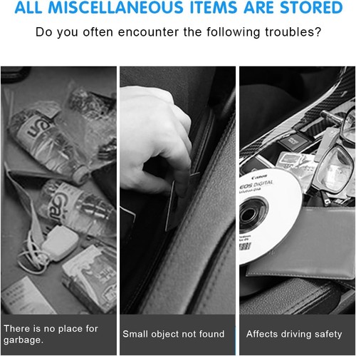 Car Seat Back Organizer, PU Leather Vehicle Backseat Hanging Storage Pocke - Picture 3 of 6