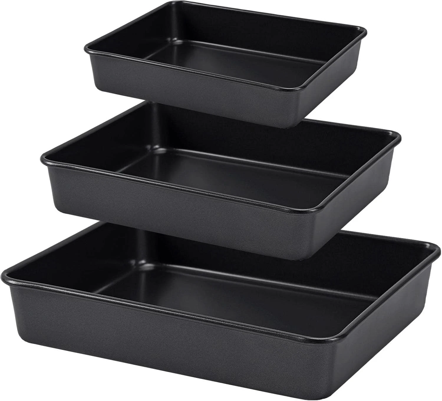 Nonstick Roasting Pan Set, Deep Baking Pan, Large Cake and Brownie Pans for