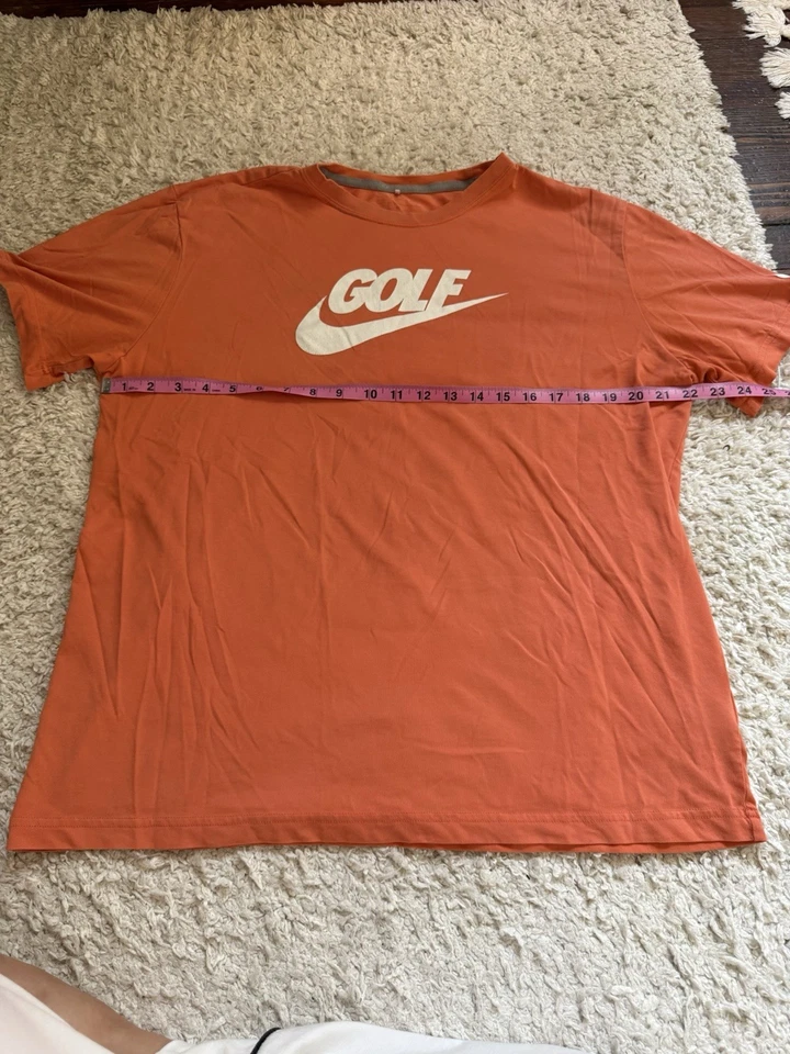 Camiseta de golf para hombre Nike naranja manga corta XL con logotipo blanco Foto 2 de 4