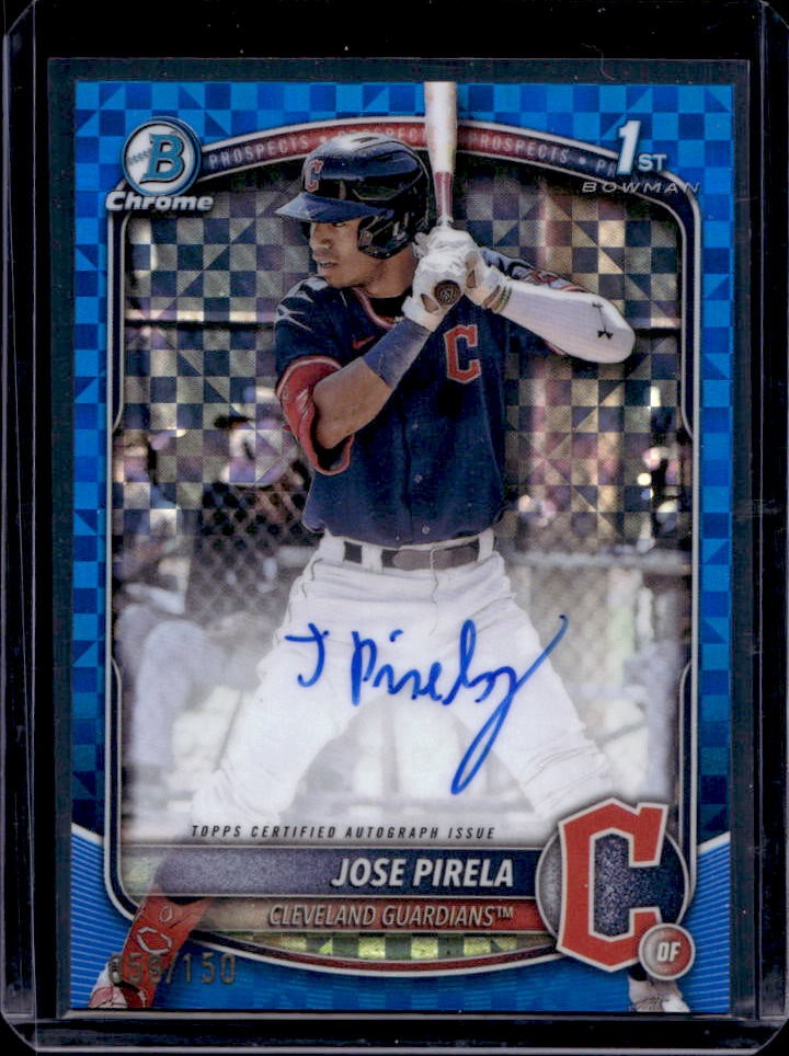 2025 Bowman Jose Pirela Chrome Auto Blue X-Fractor 1st #59/150