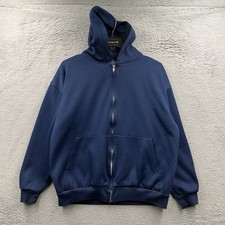 Vintage 90s Pluma Thermal Lined Heavyweight Hoodie Sweatshirt Zip Up Blue Sz XL