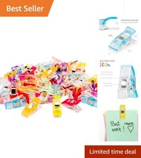 100 Plastic Sewing Clips - Safe Alternative to Pins in Assorted Colors