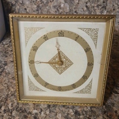 Vintage Made In Germany Kienzle? Square Brass Desk Clock Working