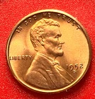 1952-S Lincoln Wheat Cent Penny GEM RD BU From an Original Bank Roll