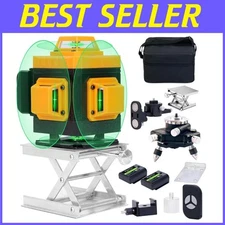 Rechargeable 4D Green Laser Level - Multi-Use Tool for Picture Hanging & Tiling