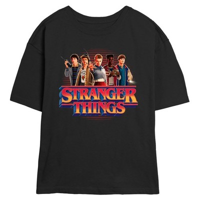 Junior's Stranger Things Vintage Cartoon Friend Group Logo T-Shirt