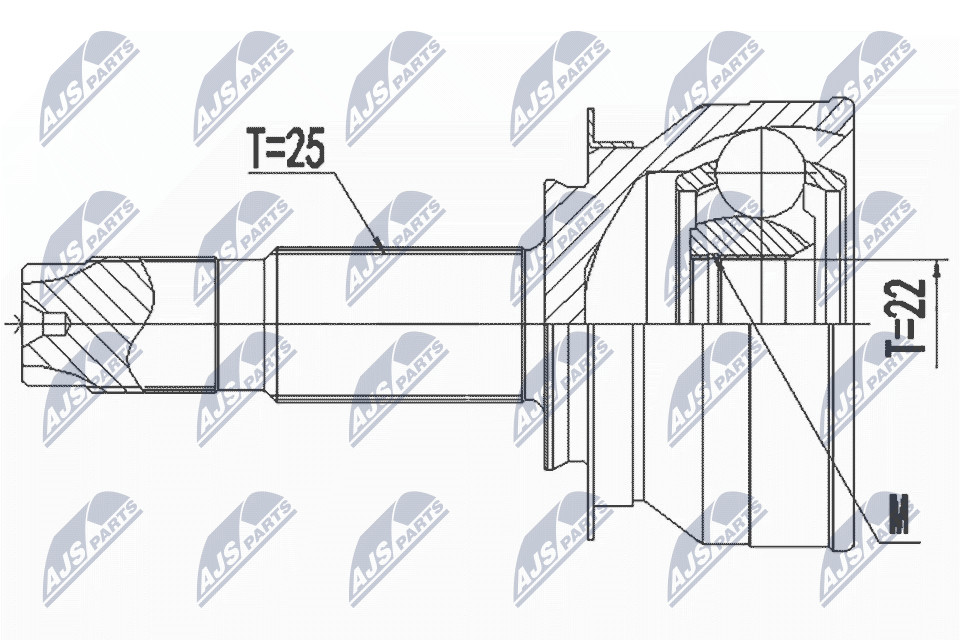 N.T.Y. NPZ-CH-040.NTY Joint Kit, drive shaft for CHEVROLET