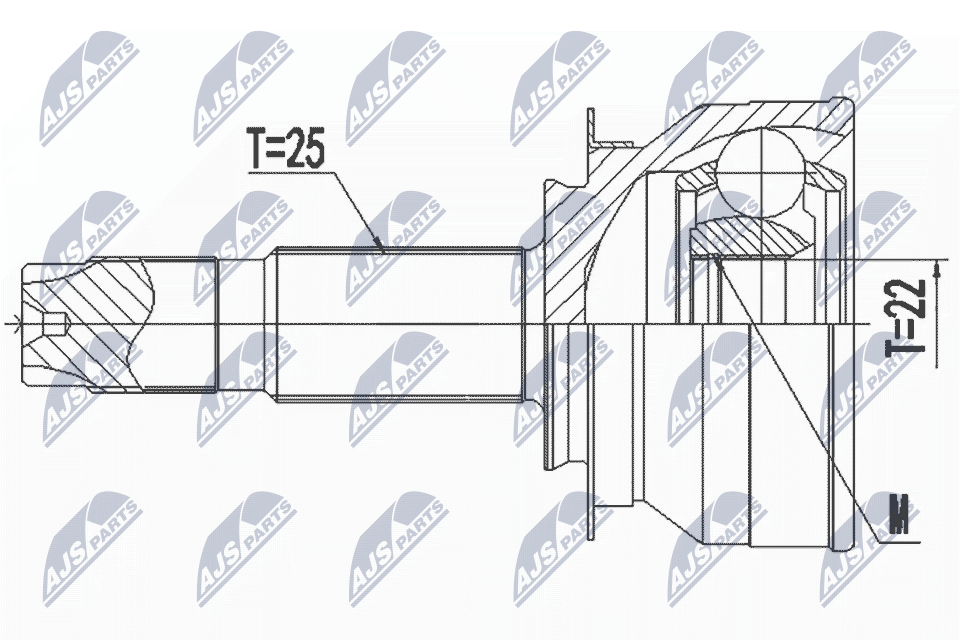 N.T.Y. NPZ-CH-040.NTY Joint Kit, drive shaft for CHEVROLET