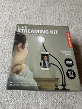 Kikkerland Live Streaming Lighting Kit Live Streaming Kit- Phone Holder & Light