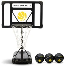 - Pool Basketball Hoop - Set Includes 3X Composite Leather Basketballs, Air P...
