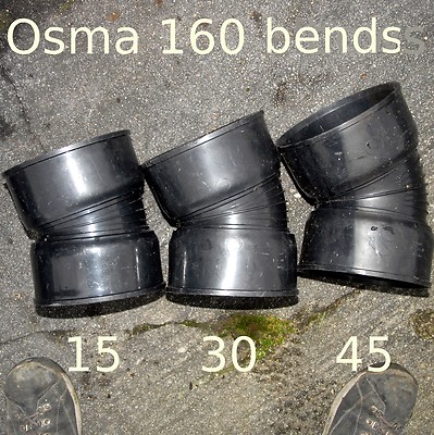 150mm 15, 30 & 45DEG. BÖGEN - OSMA ABLAUFARMATUR ''DOPPELWANDIG''