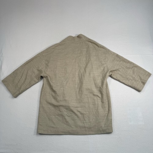 Oak And Fort Open Front Ligthweight Blazer Womens Size Small Textured Oatmeal - Picture 2 of 8