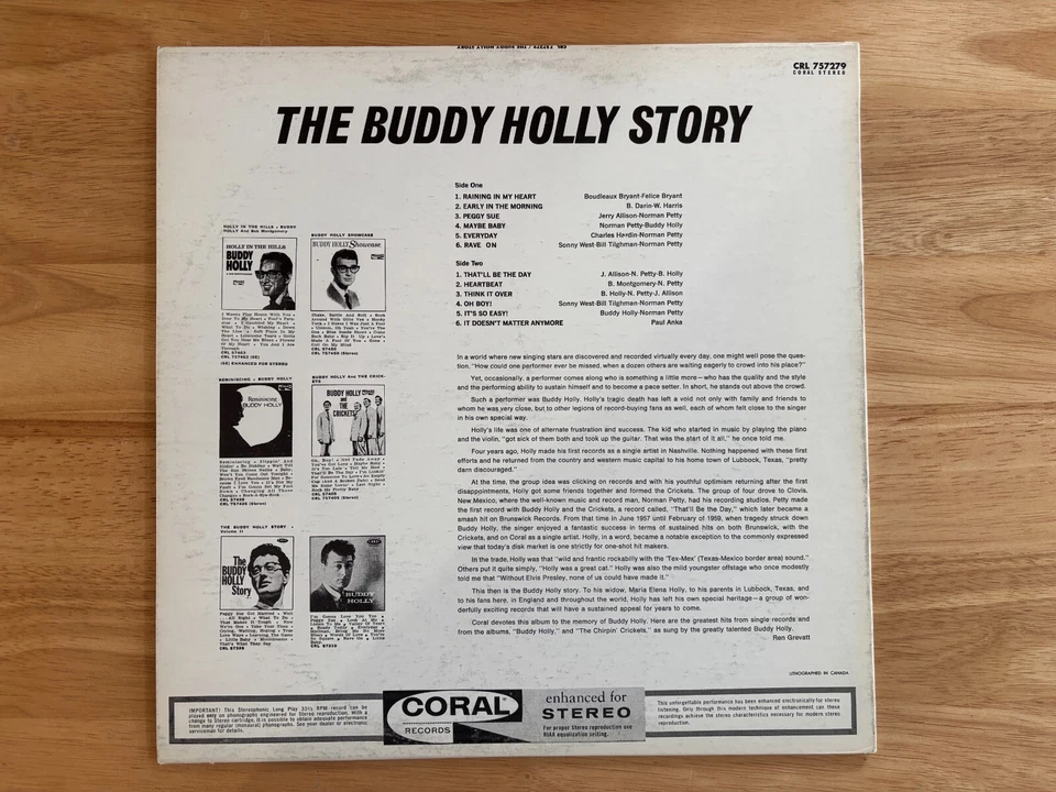 Buddy Holly The Buddy Holly Story LP Vinyl Record 33RPM 1973 - Image 2 of 4