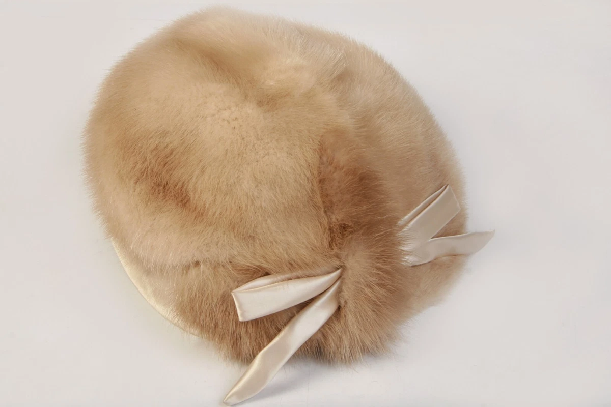 Pelzmütze Pelzkappe Fuchs Nerz Gr.52/54 vintage 60er sehr guter Zustand