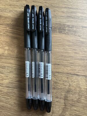 Pilot BPS-GP-F Griff 0,7 mm Feine Spitze Kugelschreiber, Schwarze Tinte (4 Stifte) BRANDNEU