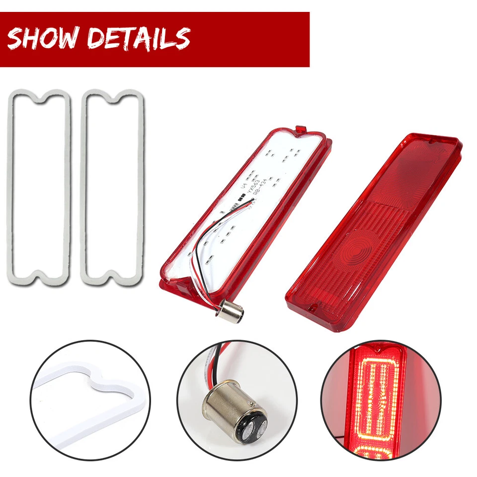 Set Red LED Tailight & Tail Backup Lights For 1967-1972 Chevy / GMC Pickup Truck - Image 4 of 4