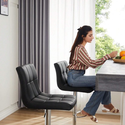 Sweetcripy Bar Stools Set Of 2, PU Leather Adjustable Swivel-Lightning Deals - Picture 22 of 22