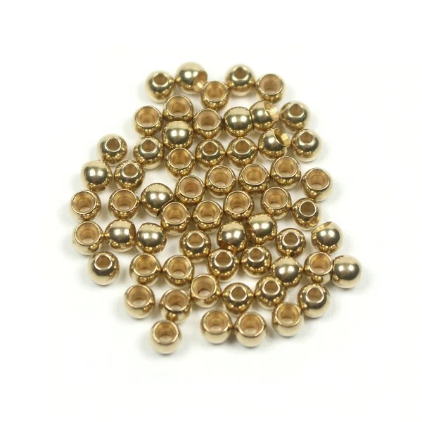 Premium UV Hot Orange Brass Beads For Fly Tying - 6 Sizes, 25 Count Per Pack