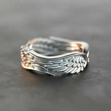 Gorgeous Angel Wings Women Wedding Ring 925 Silver Filled Jewelry Ring Sz 6-10