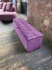 Purple Chesterfield Ottoman Bench – Large Window Bay Seat Cushion