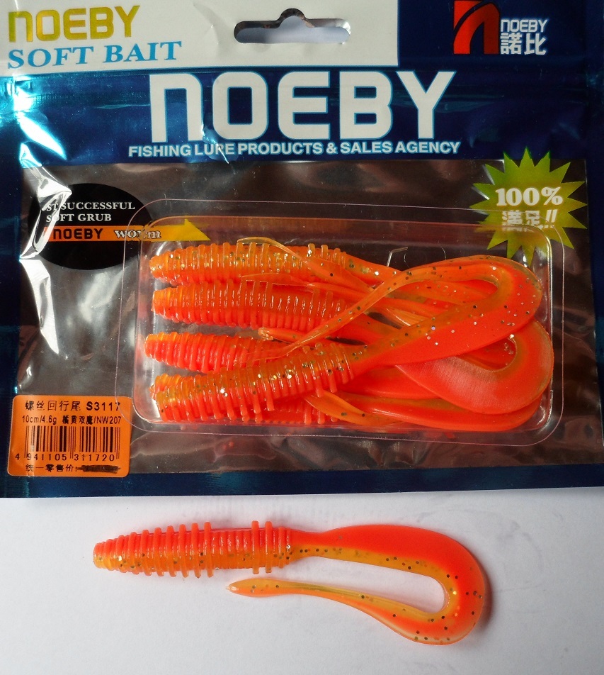 Leurres Souples Noeby Worm Twist – 6 Pièces – 10cm – 5,6g – Couleur 204