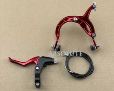 AltaLine BMX Brake FRONT Alloy RED Bike Bicycle BRAKE SET W/ Alloy Brake Lever.